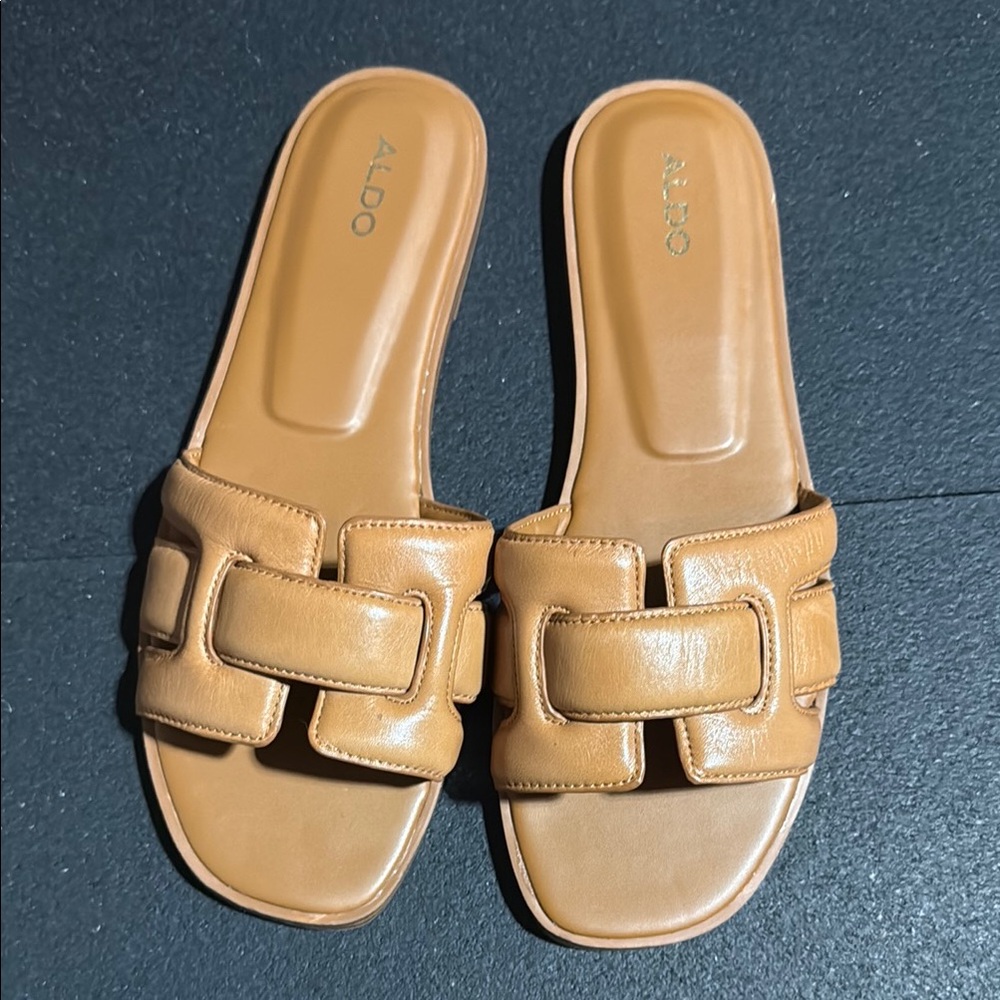 Aldo Women's Tan Slide Sandals
